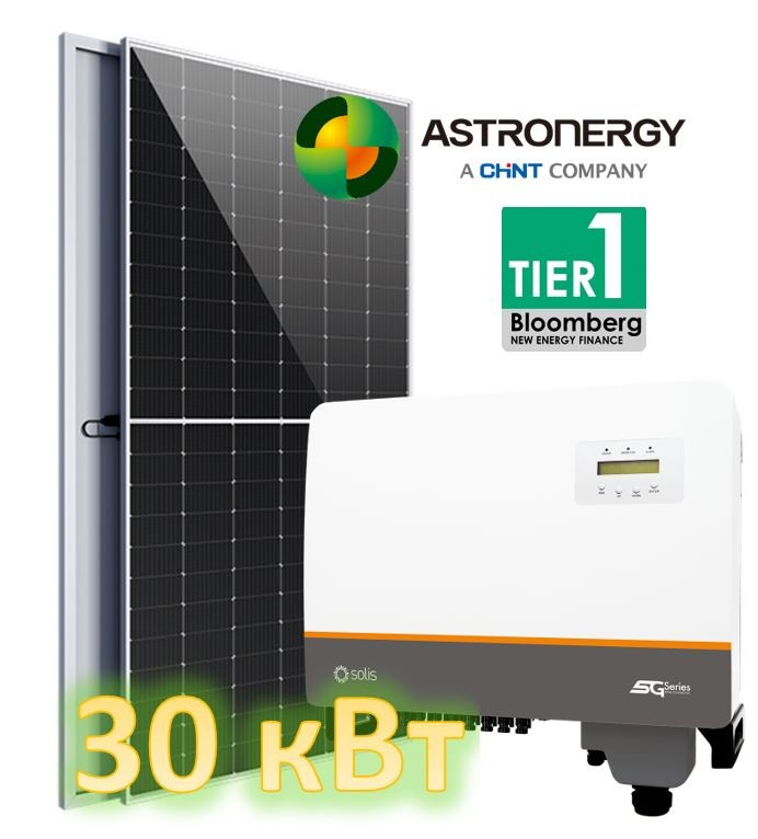 Наземная солнечная электростанция «зеленый тариф» 30 кВт под ключ